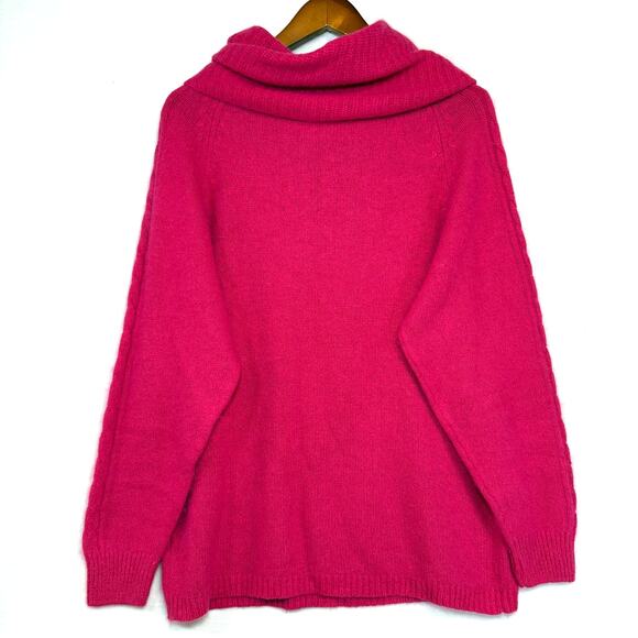 VTG Eminent M Silk Wool Blend Turtleneck Sweater Pink Fuzzy Soft Knit Preppy 90s - Picture 4 of 10